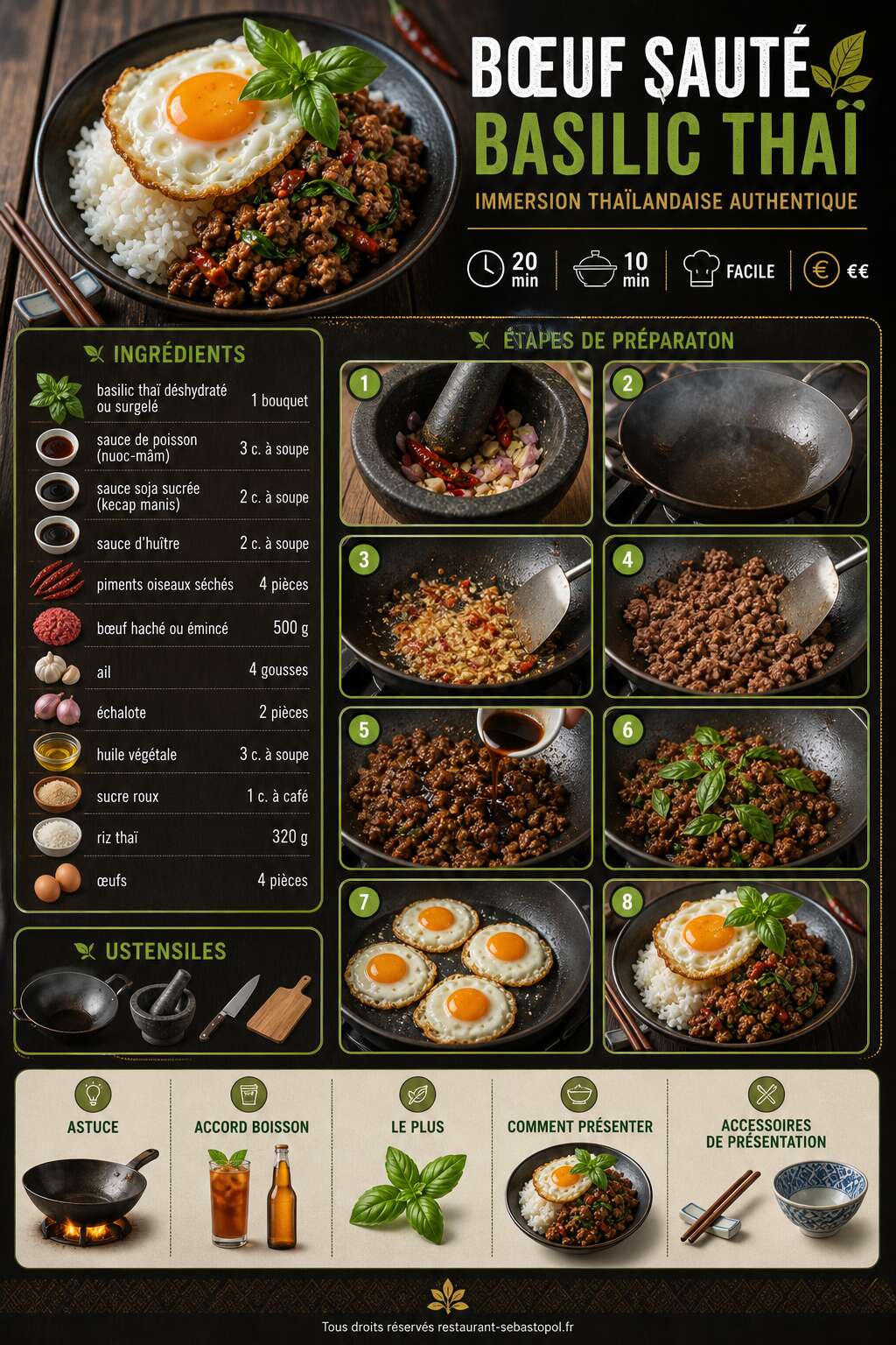 Fiche recette Bœuf sauté basilic thaï : immersion thaïlandaise authentique Fiche recette Bœuf sauté basilic thaï : immersion thaïlandaise authentique