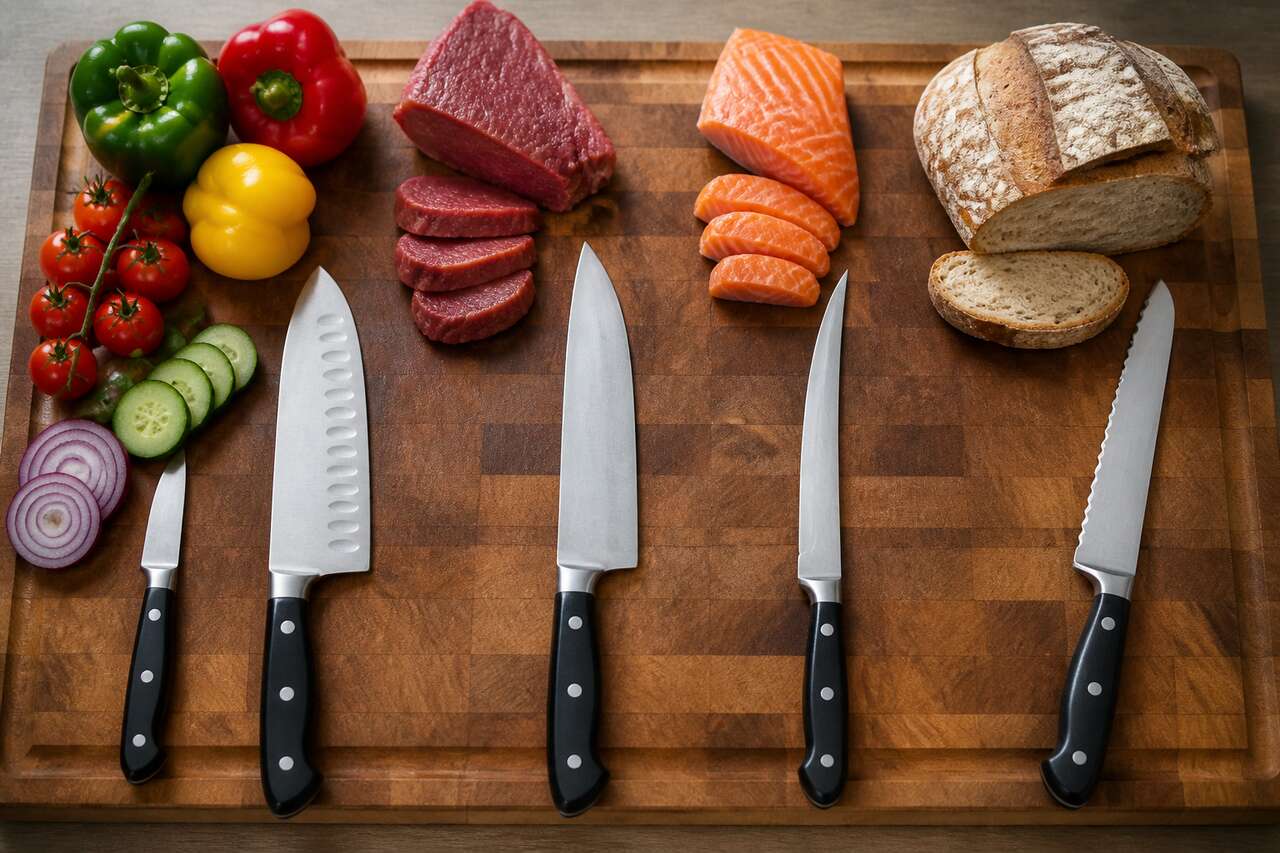 Quel couteau utiliser selon les aliments: légumes, viande, poisson, pain Quel couteau utiliser selon les aliments: légumes, viande, poisson, pain