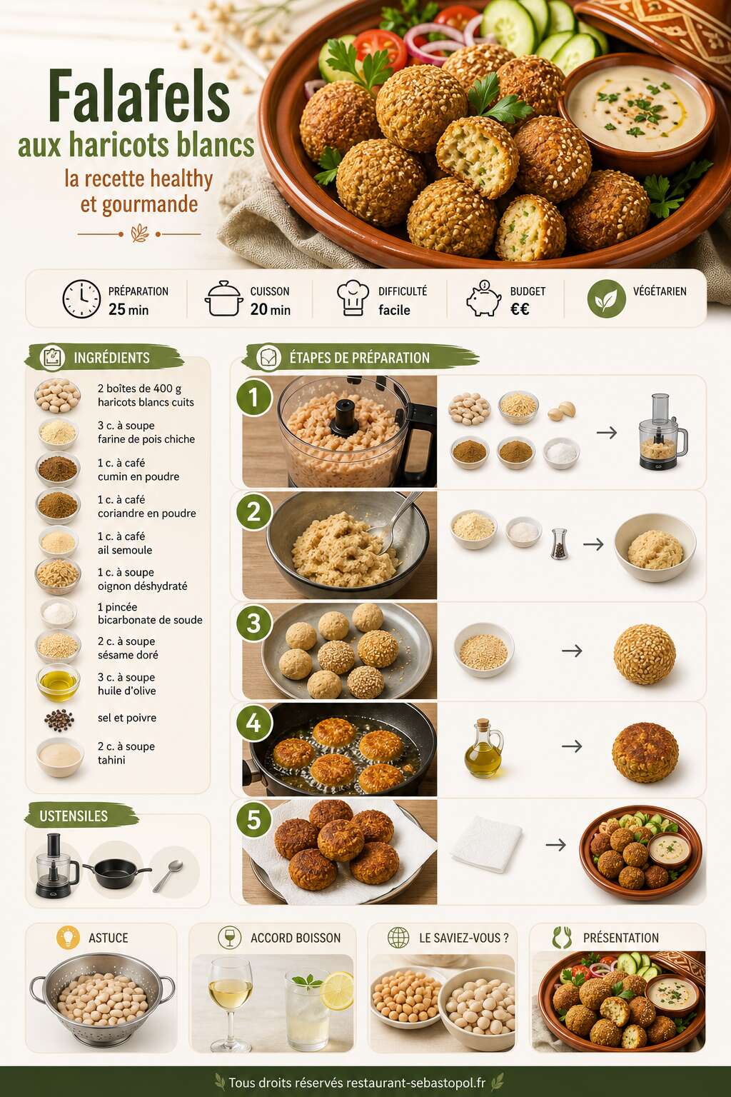 Fiche recette Falafels aux haricots blancs : la recette healthy et gourmande Fiche recette Falafels aux haricots blancs : la recette healthy et gourmande
