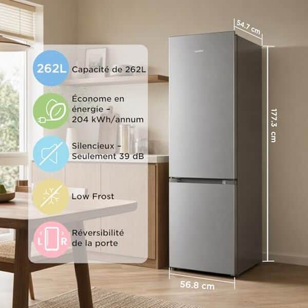 Découvrez notre test détaillé du réfrigérateur Comfee' RCB268LS2EU 262L en acier inoxydable : performances, consommation énergétique et fonctionnalités pratiques. 